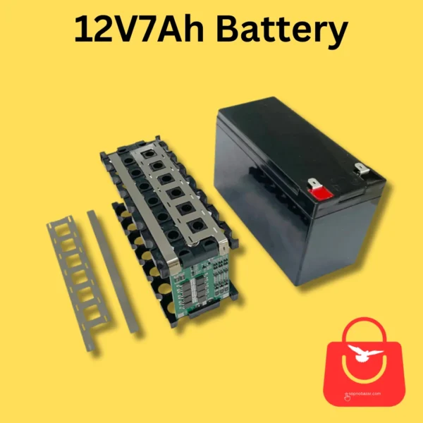 12V 25Ah 18650 Li-ion Battery Case/ Box with 3S 25A BMS 2P Nickel Strip for DIY 12V Pack (Box Holder Nickel BMS)