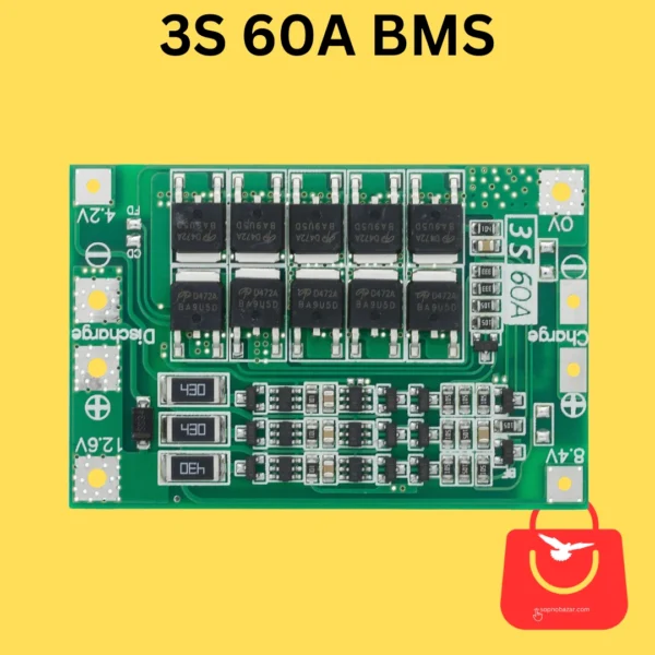 3S 60A BMS Balanced 18650 Li-ion Battery Protection Board