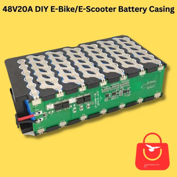 48V Electric Bike Lithium Battery Case with 20A Balance BMS for DIY E-Bike E-Scooter Battery - 13S 6P