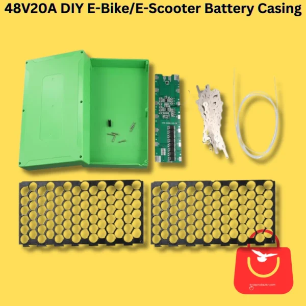 48V Electric Bike Lithium Battery Case with 20A Balance BMS for DIY E-Bike E-Scooter Battery - 13S 6P